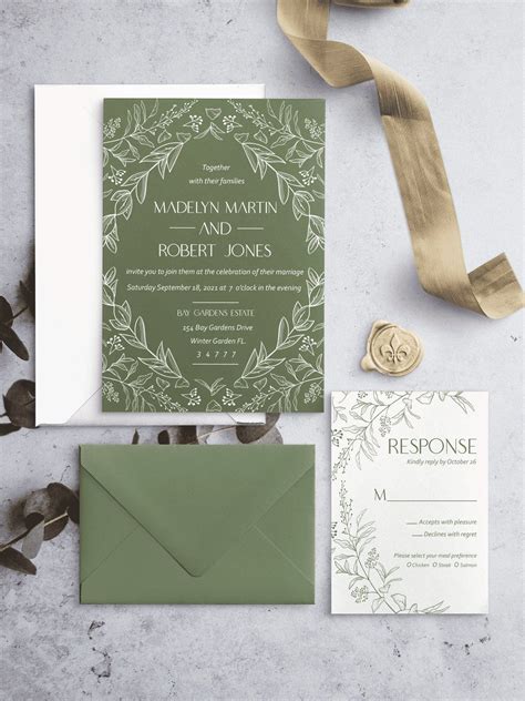 Green Wedding Invite .